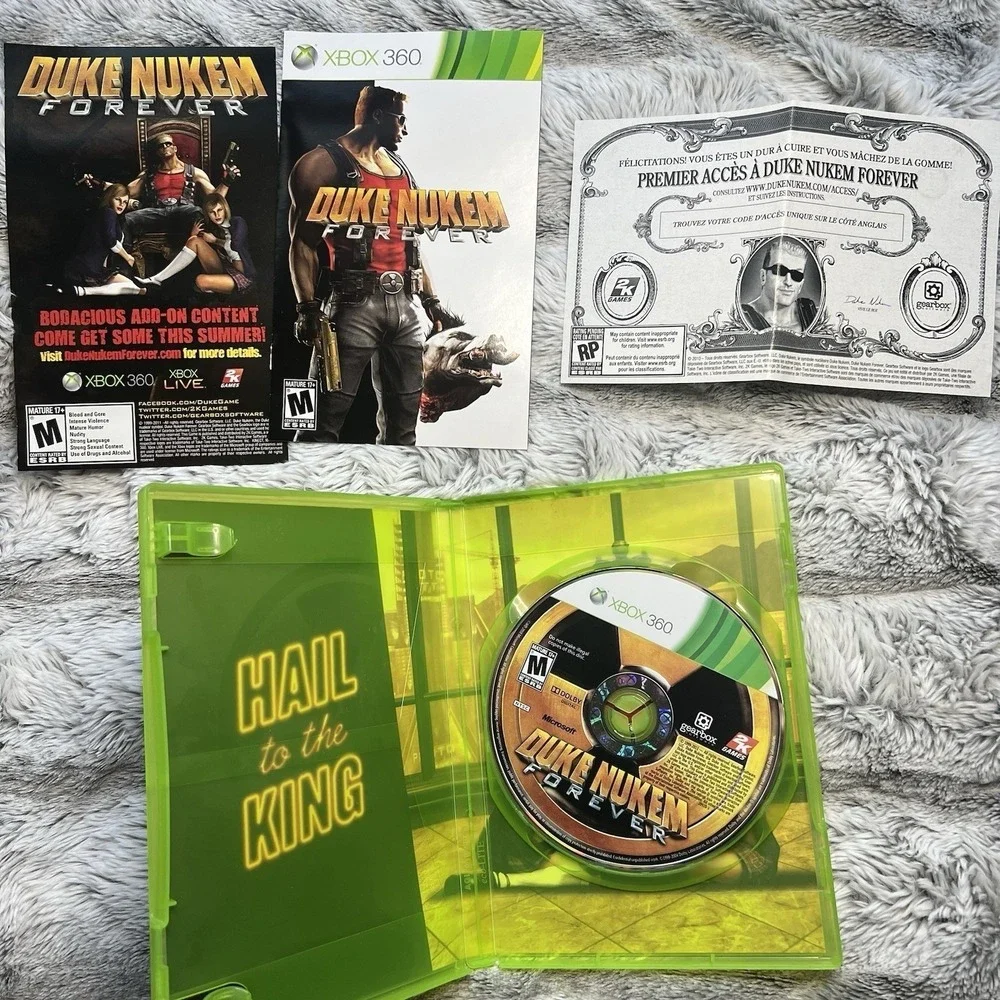 Xbox 360 Duke Nukem Forever Game Complete‎ w Manual Disc Case Classic Retro FPS